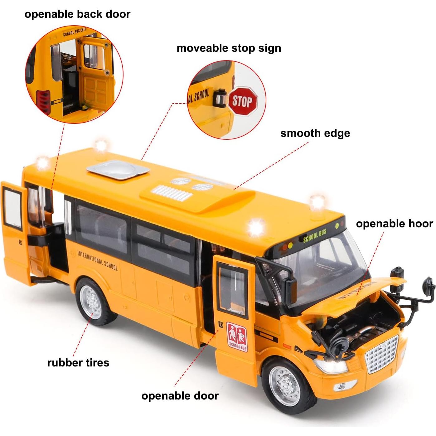 Autobús Escolar de Juguete Ming You 23.62 cm con Sonido y Luz