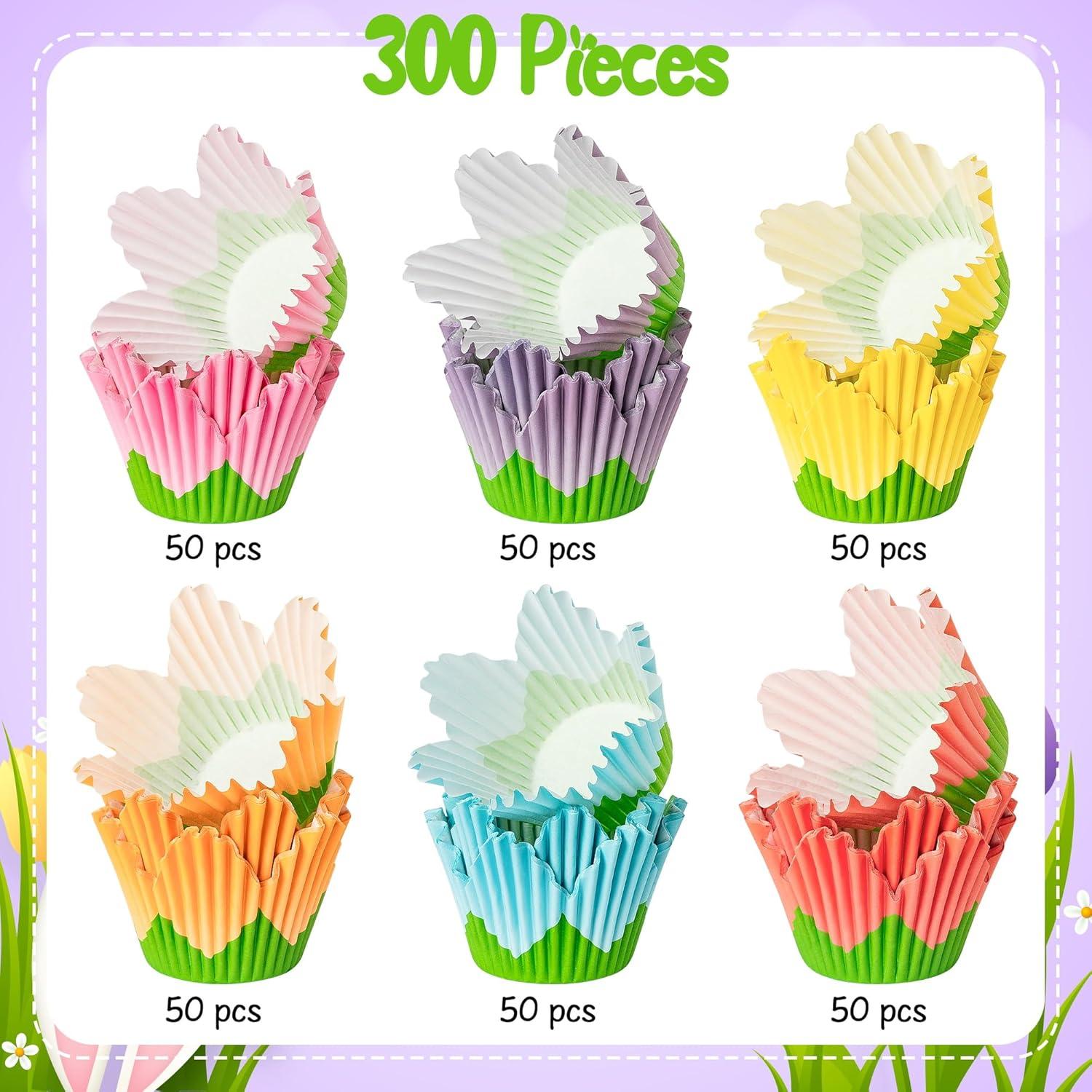 Forros para Cupcake COcnny - 300 Piezas en 6 Estilos Florales