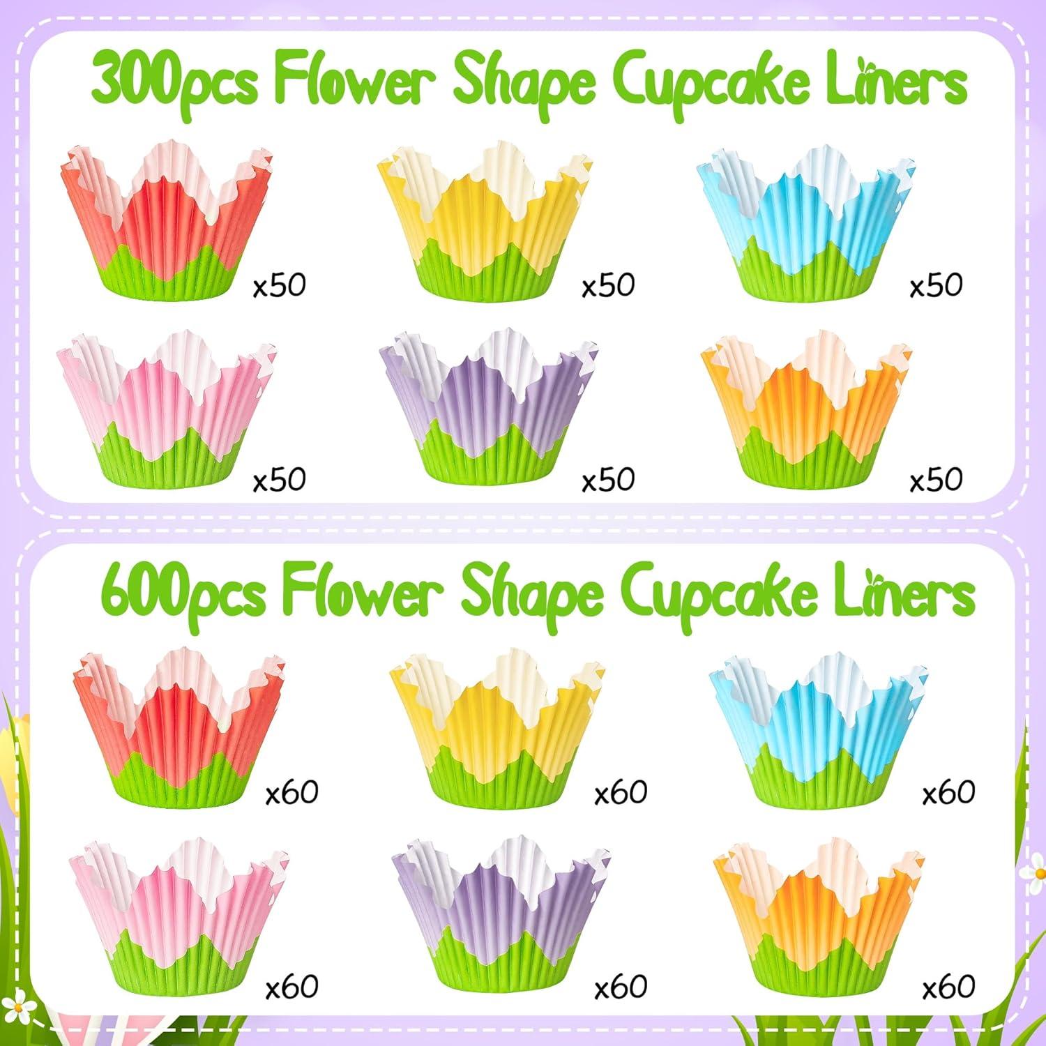 Forros para Cupcake COcnny - 300 Piezas en 6 Estilos Florales