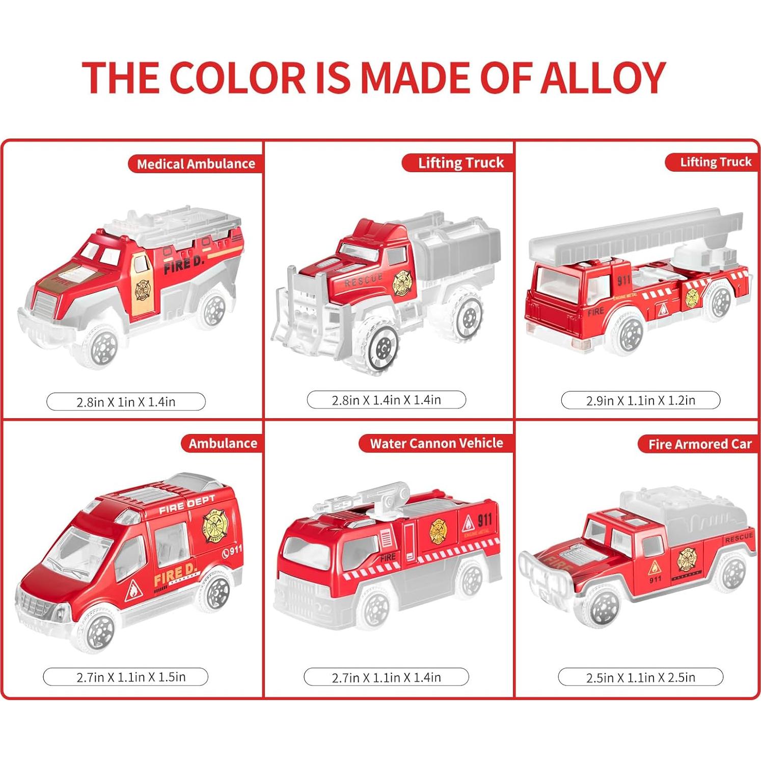 Set de Juguetes de Camión de Bomberos TEMI con Alfombrilla 80x70cm