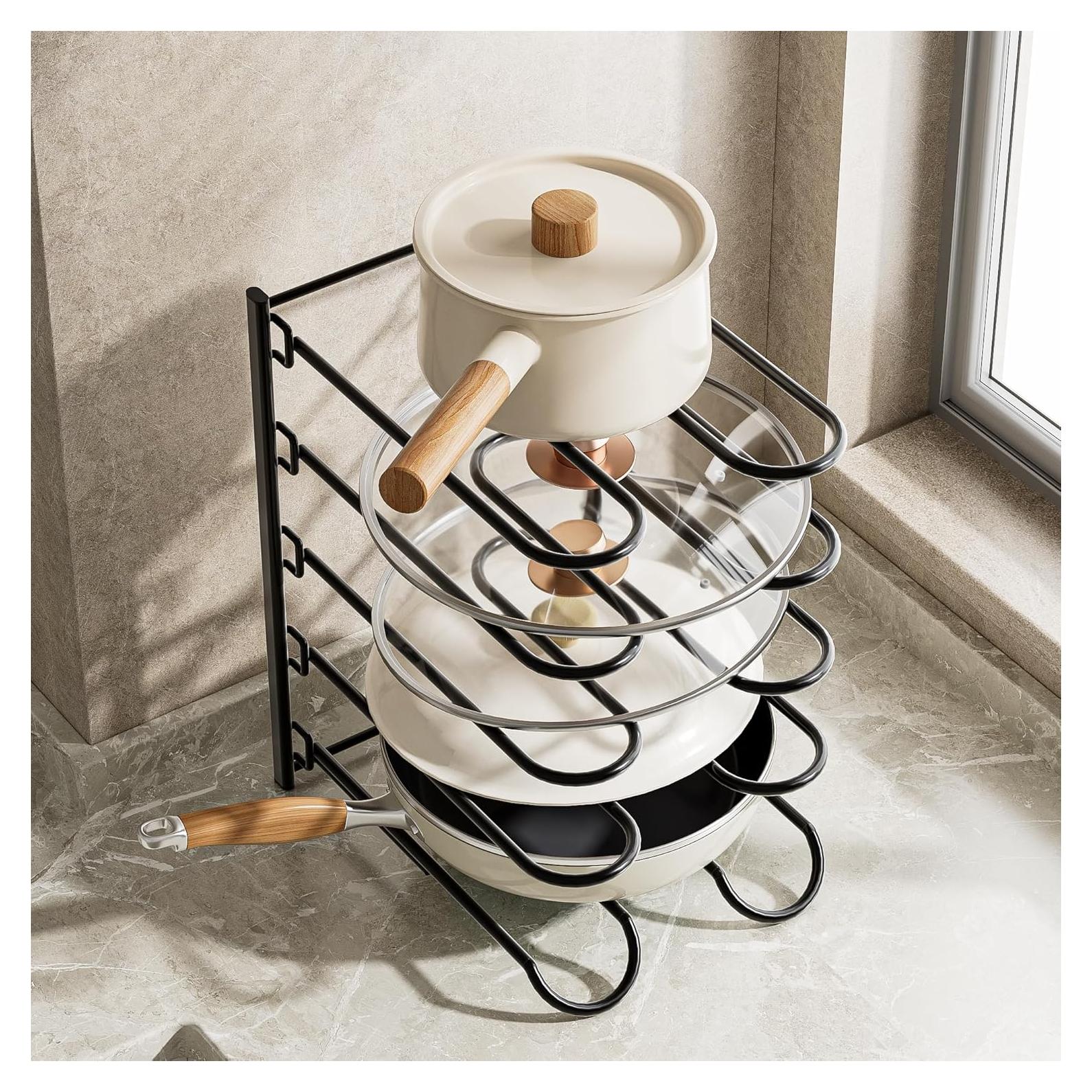 Organizador de Ollas y Sartenes JAQ Negro, Altura Ajustable 33.5 cm