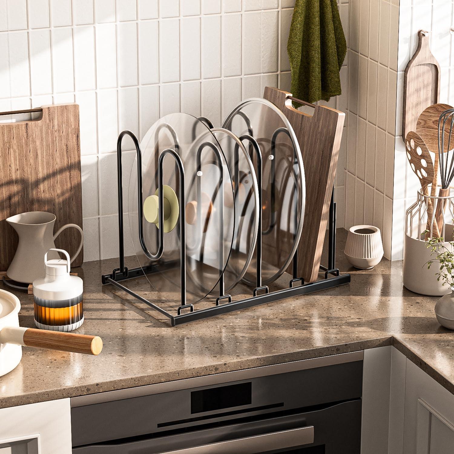 Organizador de Ollas y Sartenes JAQ Negro, Altura Ajustable 33.5 cm