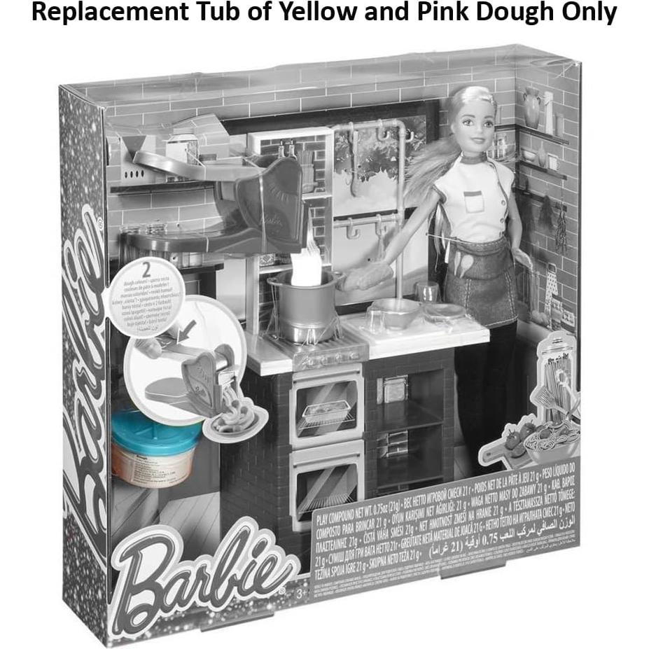 Tubo de Repuesto de Masa Amarilla y Rosa Barbie Chef DMC31/DMC36