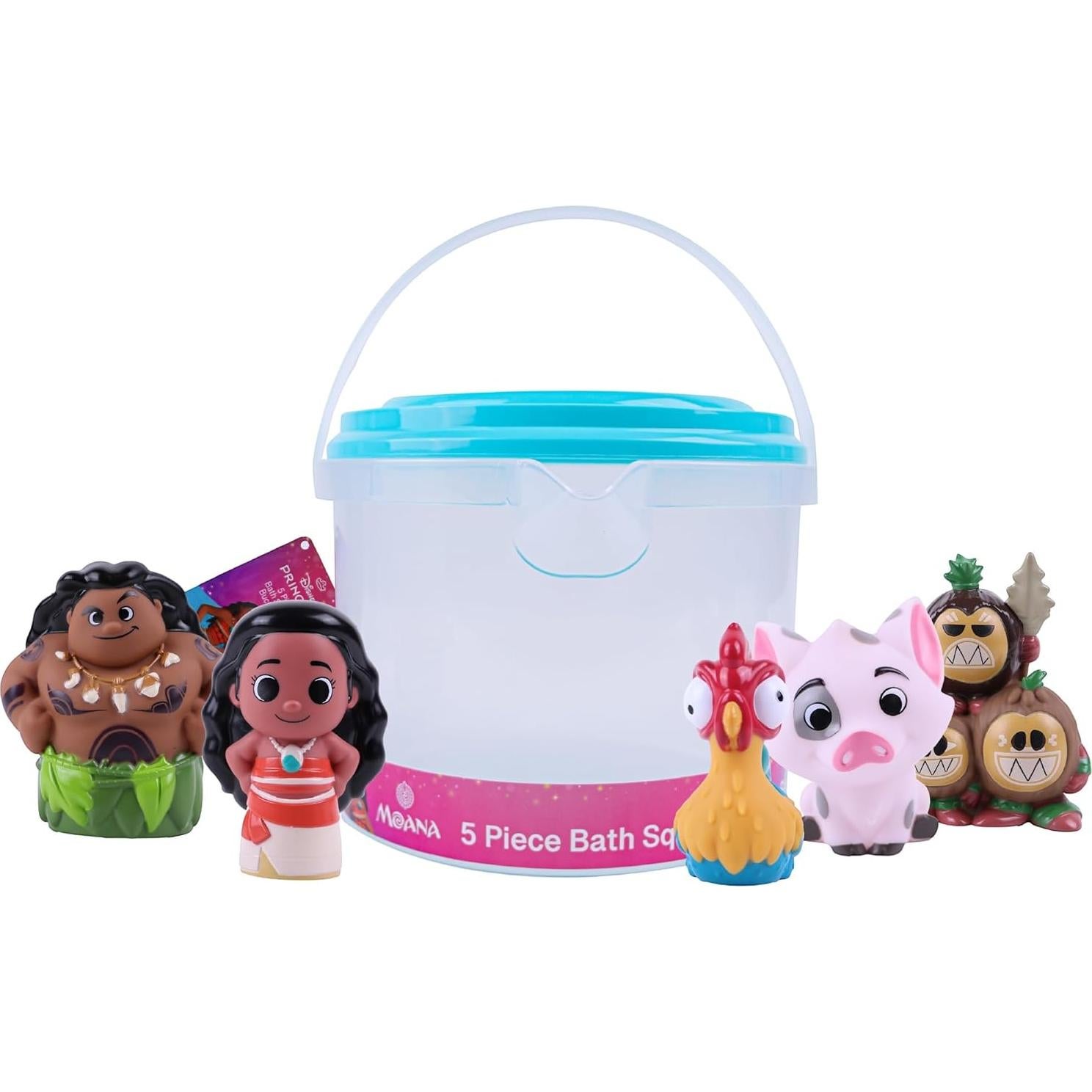 Set de Juguetes de Baño Disney Moana - 6 Piezas con Cubo