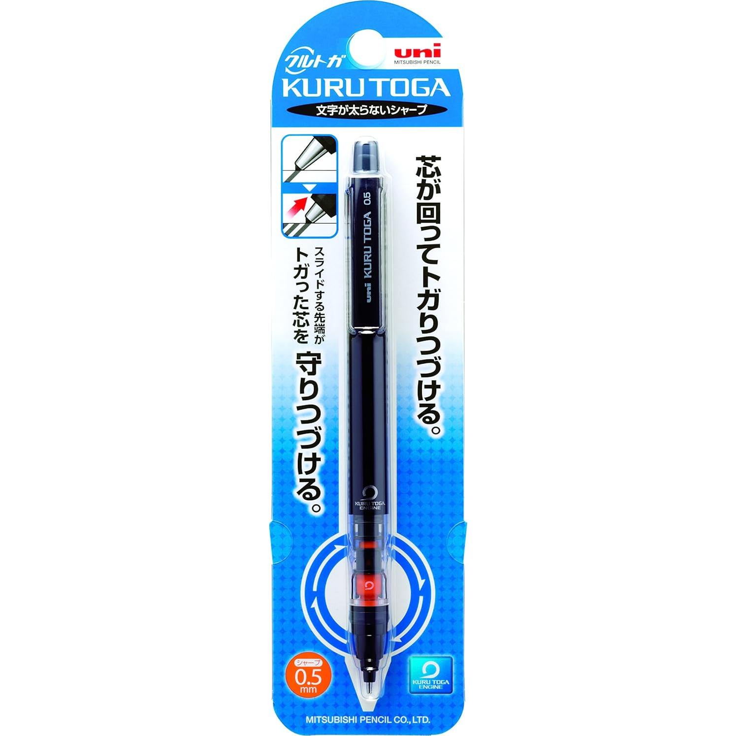 Lápiz Mecánico Uni Kurutoga 0.5mm Negro con Tecnología de Rotación