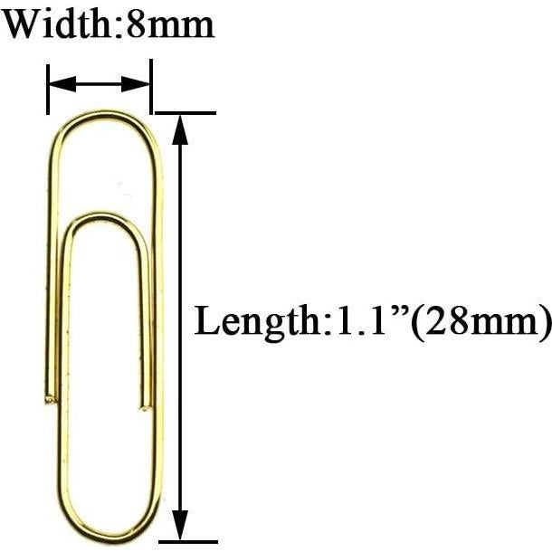 Clips de Papel Pesados HAHIYO 28 mm Oro Rosa 300 Piezas