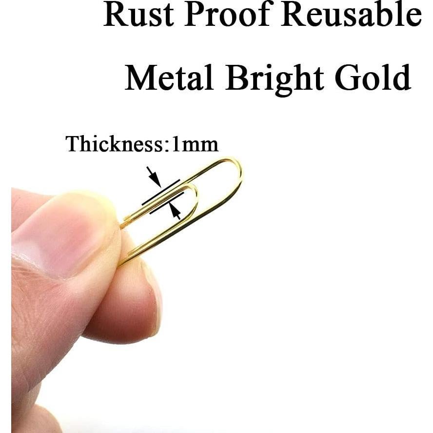 Clips de Papel Pesados HAHIYO 28 mm Oro Rosa 300 Piezas