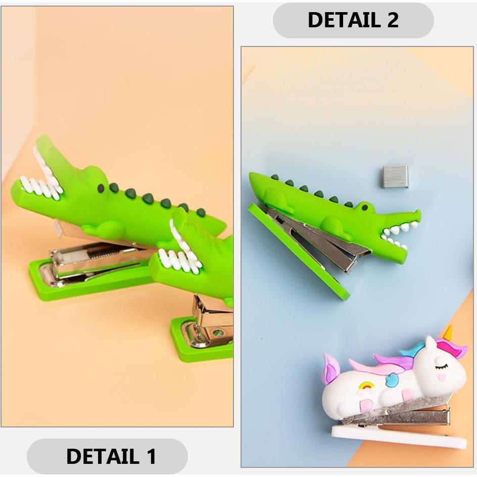 Grapadoras Mini de Mano Operitacx 3pcs Animales Cocodrilo Dinosaurio