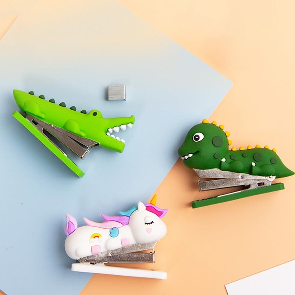 Grapadoras Mini de Mano Operitacx 3pcs Animales Cocodrilo Dinosaurio