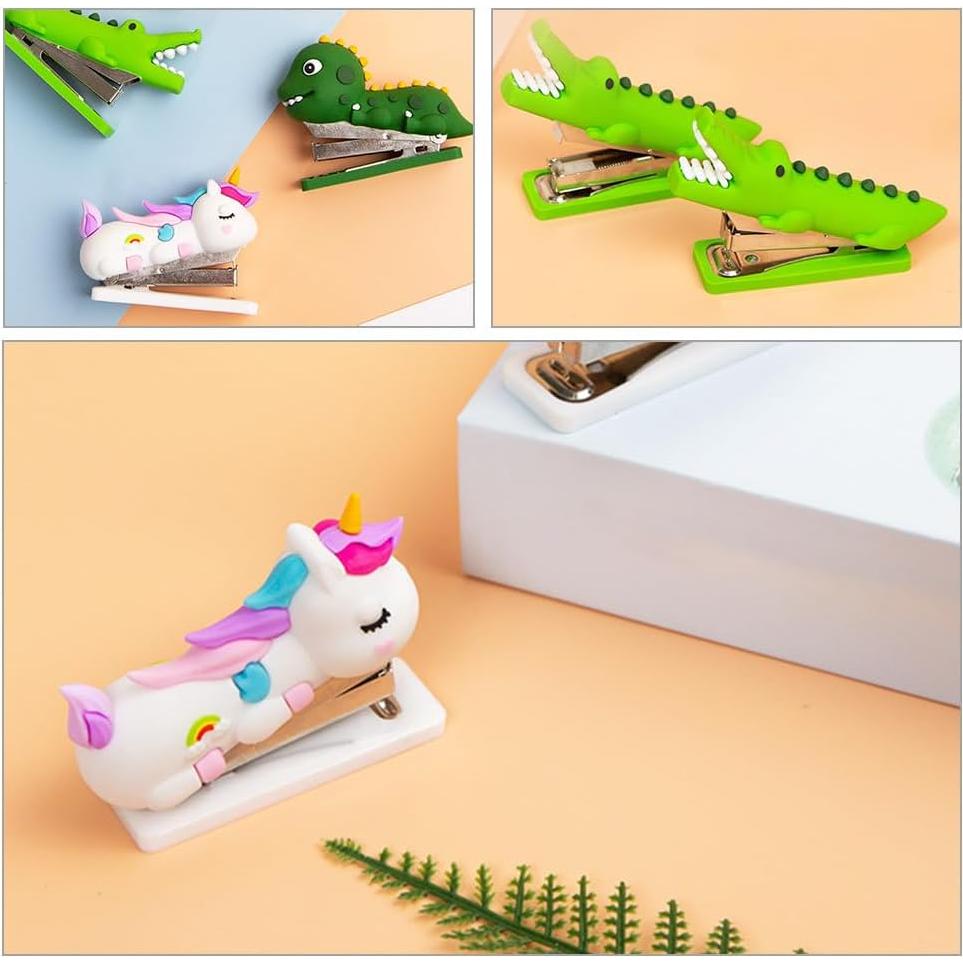 Grapadoras Mini de Mano Operitacx 3pcs Animales Cocodrilo Dinosaurio