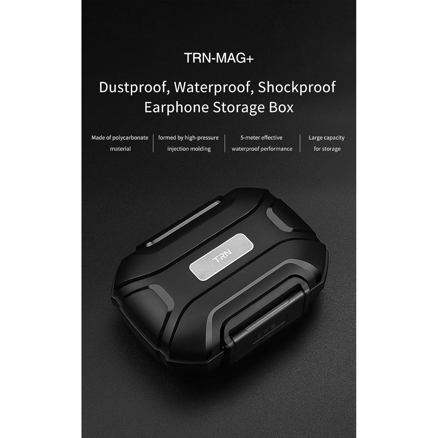 Funda de Cuero PU TRN MAG+ para Auriculares HiFi - Negro Transparente