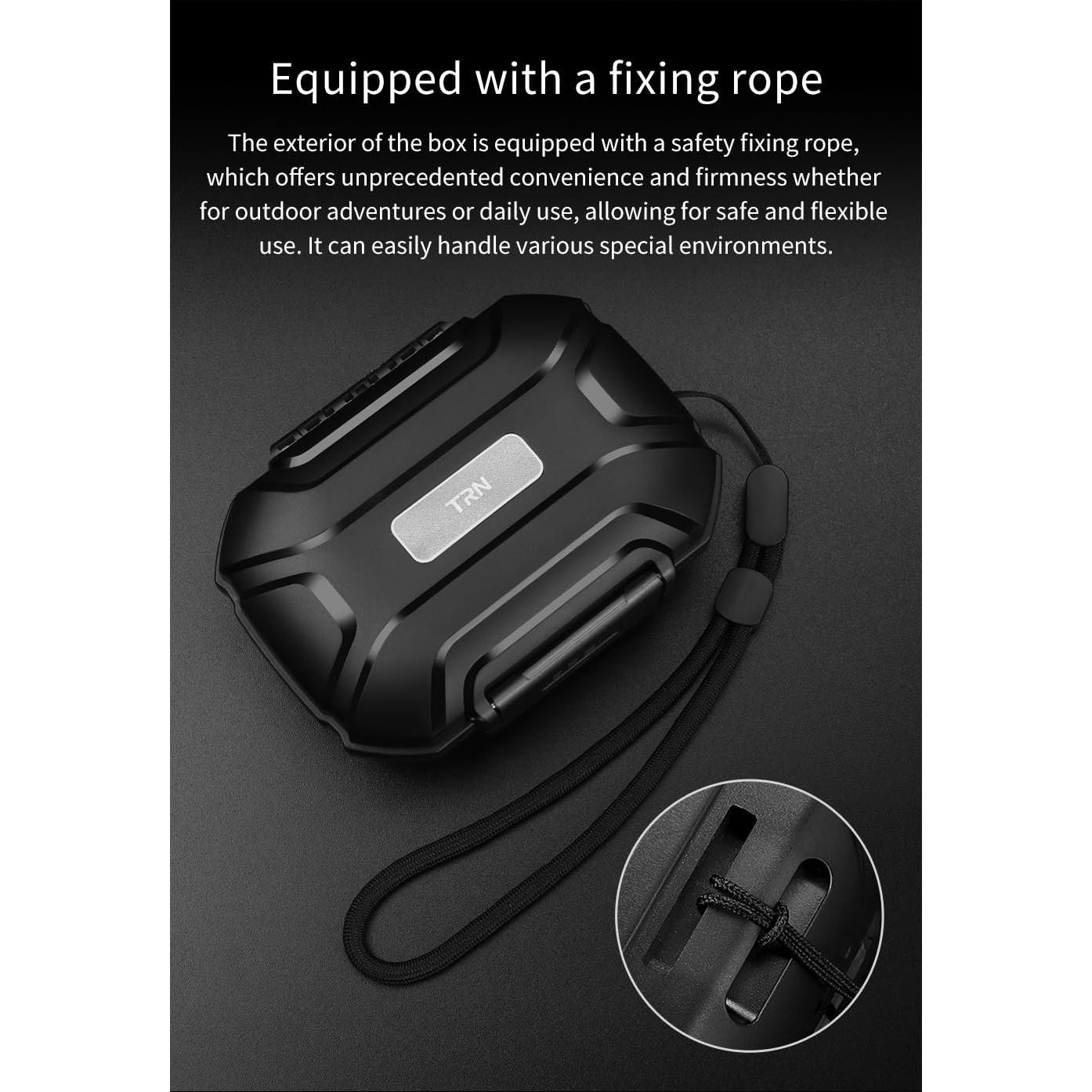 Funda de Cuero PU TRN MAG+ para Auriculares HiFi - Negro Transparente