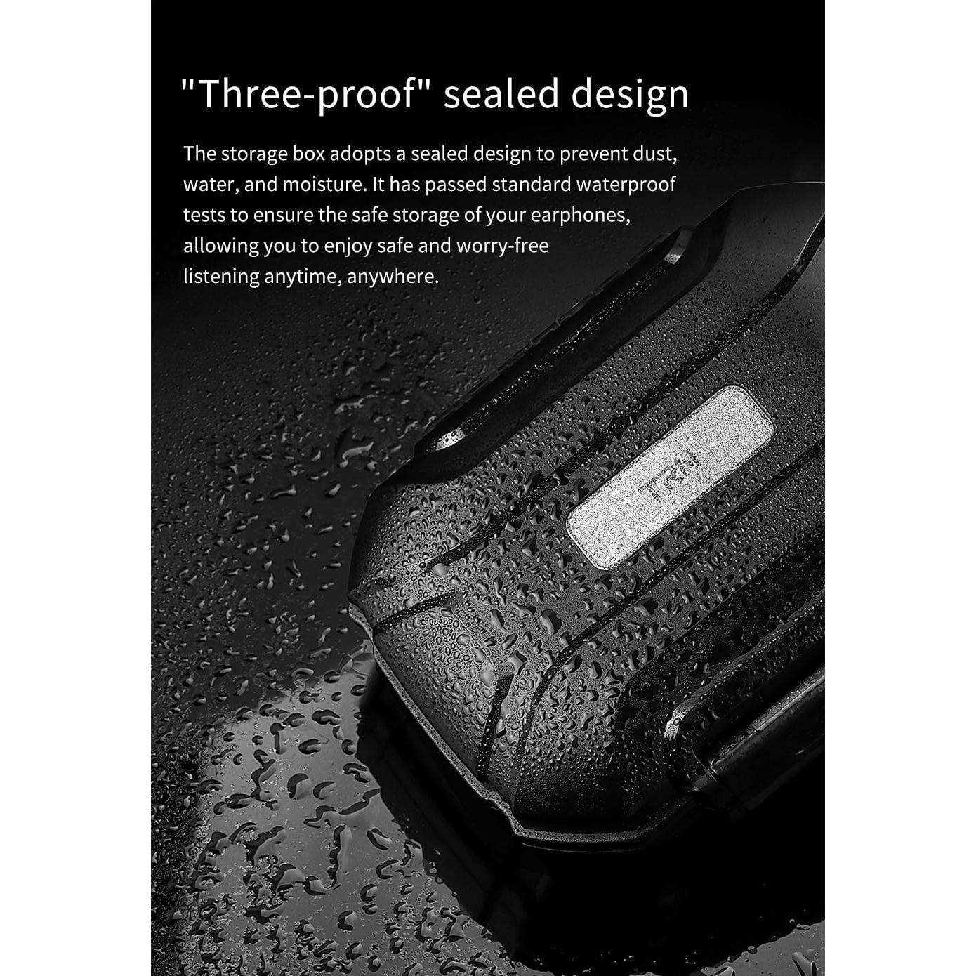 Funda de Cuero PU TRN MAG+ para Auriculares HiFi - Negro Transparente