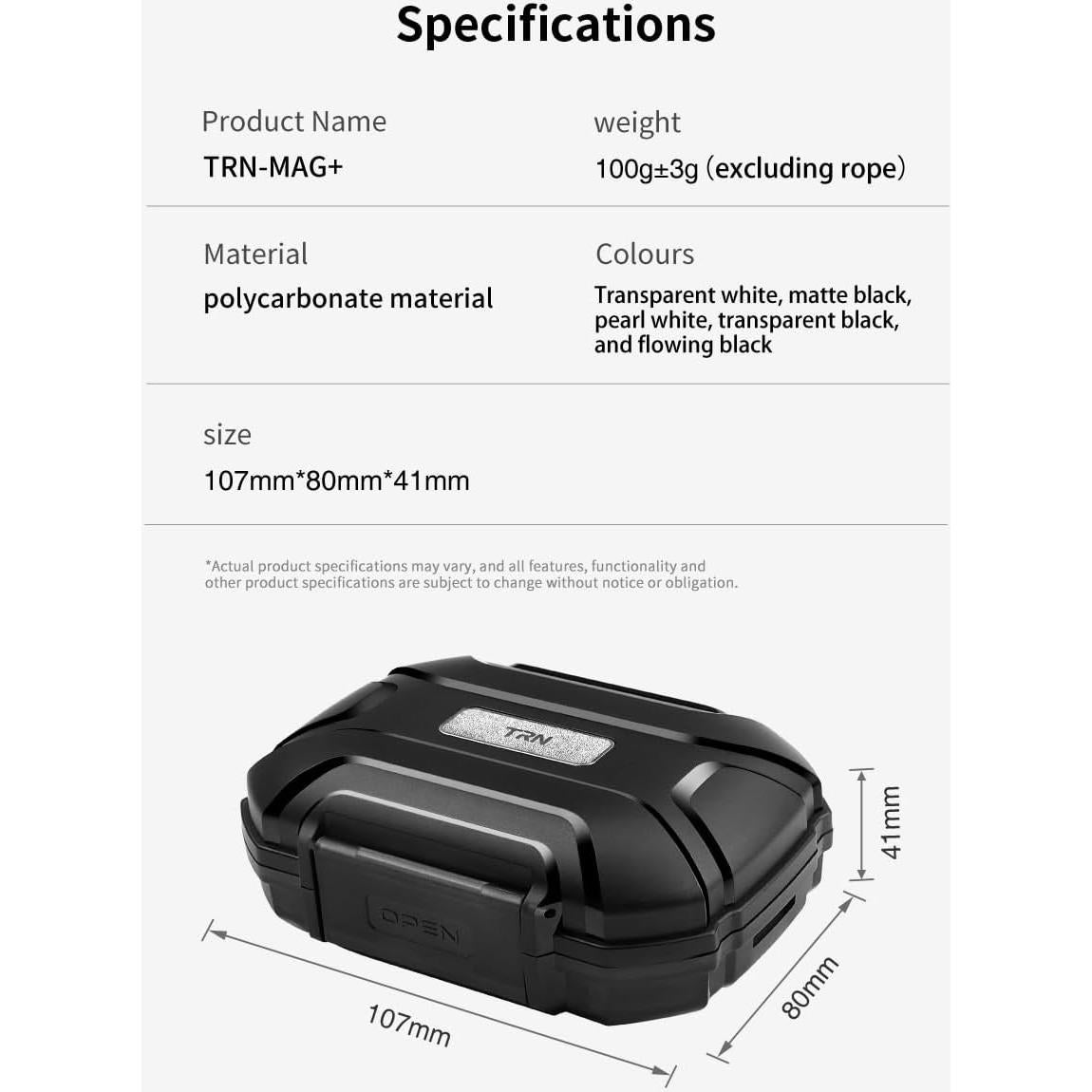 Funda de Cuero PU TRN MAG+ para Auriculares HiFi - Negro Transparente