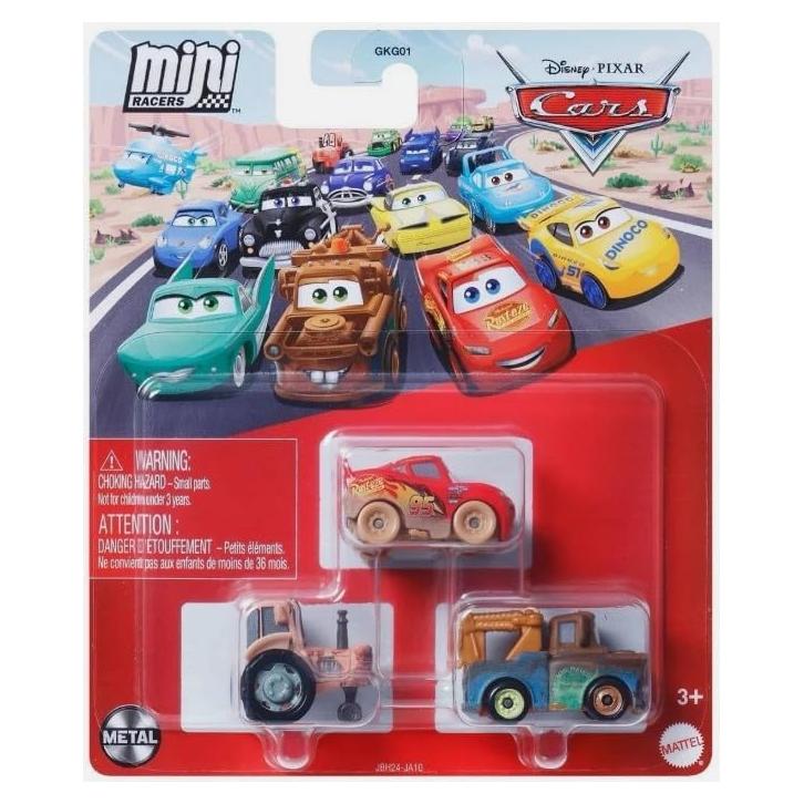 Mattel Mini Racers Cars - Paquete de 3 Vehículos de Metal