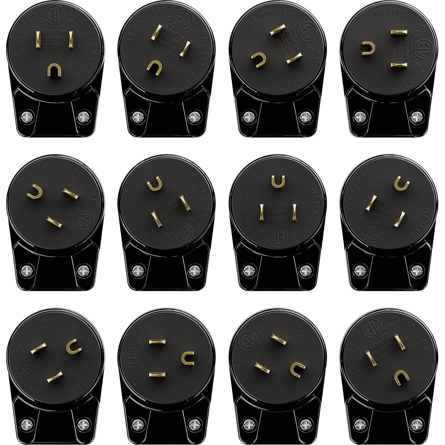 Enchufe en Ángulo Recto Nema 5-15P PluGrand 15A 125V Negro