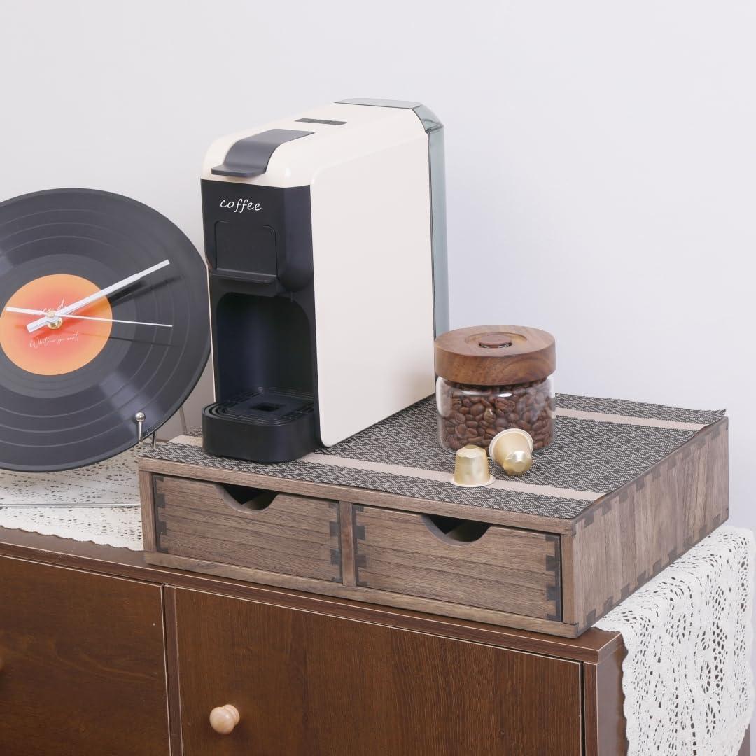 Soporte de Cajón para Cápsulas de Café DDYURI - Madera Oscura