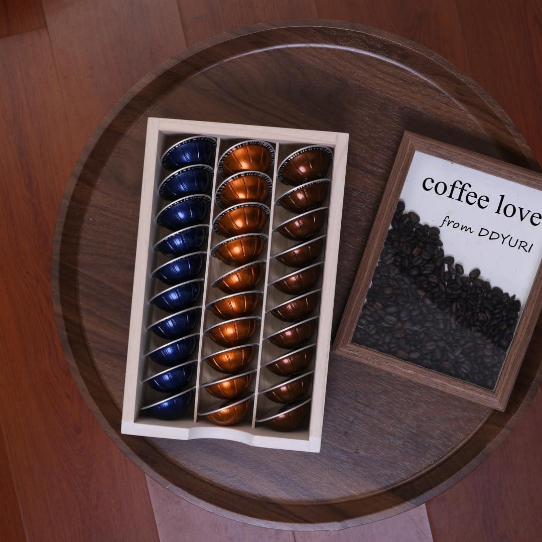 Soporte de Cajón para Cápsulas de Café DDYURI - Madera Oscura