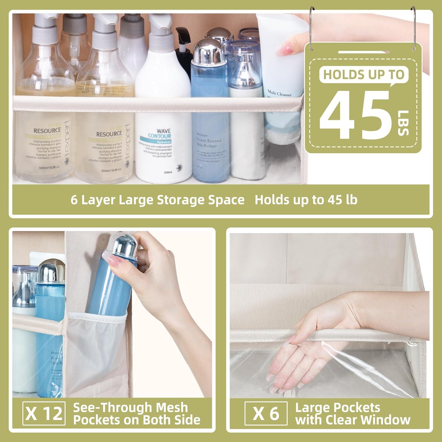 Organizador de Puerta Beige STORAGEIDEAS con 6 Bolsillos Grandes