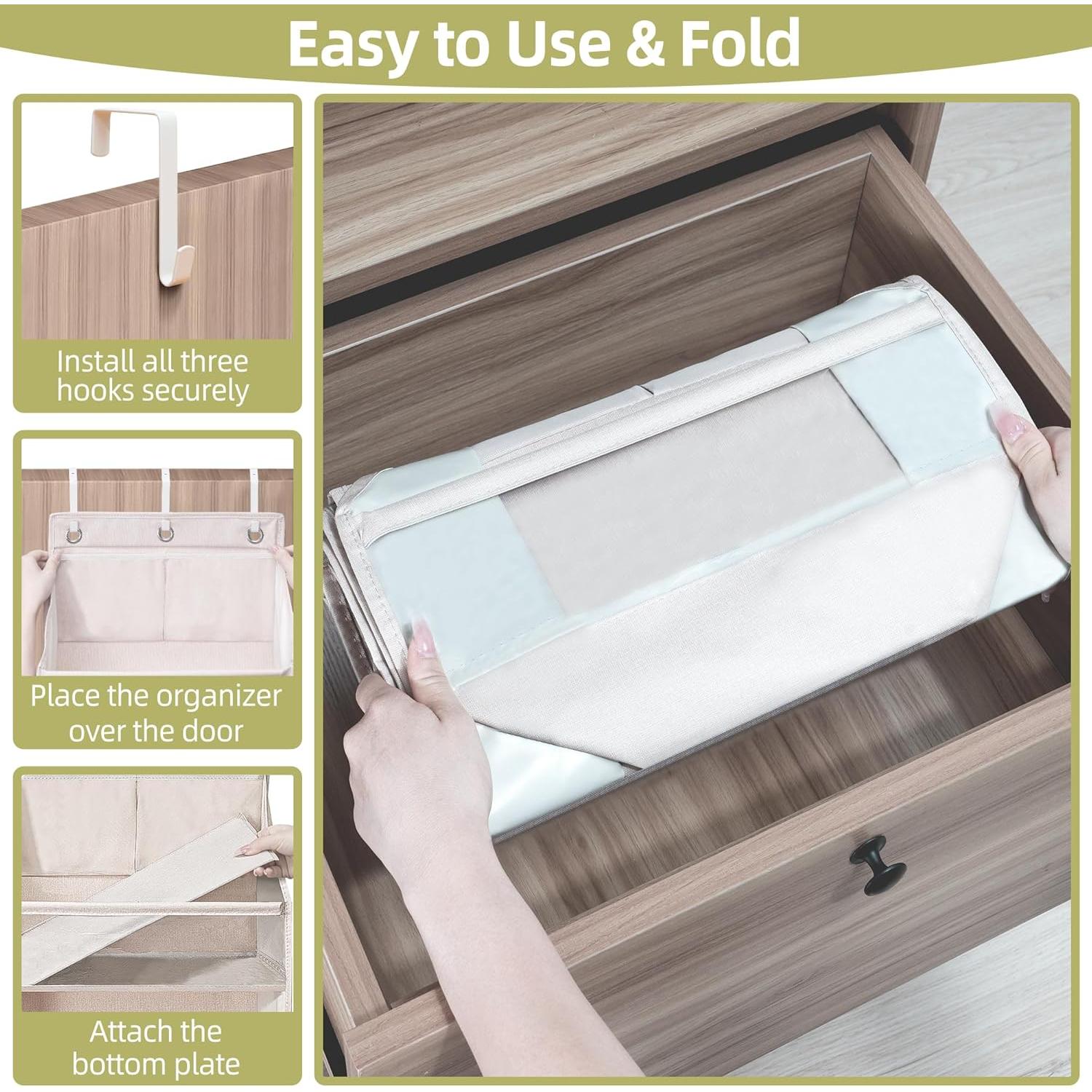 Organizador de Puerta Beige STORAGEIDEAS con 6 Bolsillos Grandes