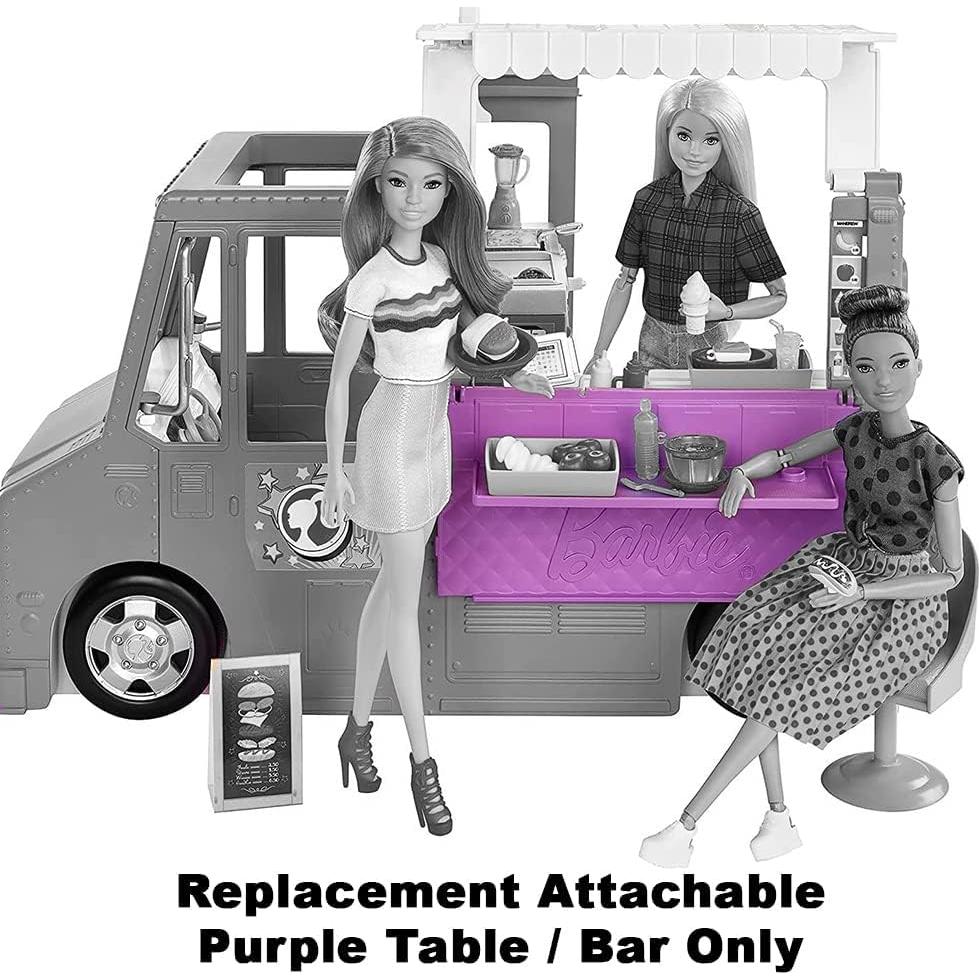 Mesa Bar Morado Adicional Barbie GMW07 para Camión de Comida