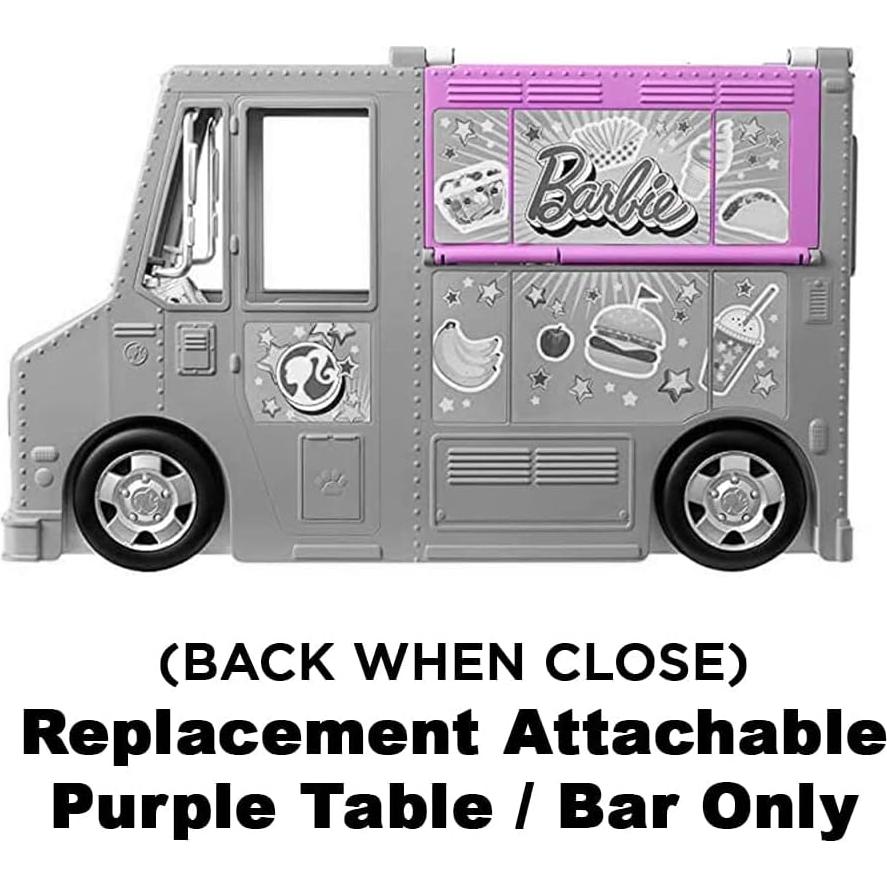 Mesa Bar Morado Adicional Barbie GMW07 para Camión de Comida