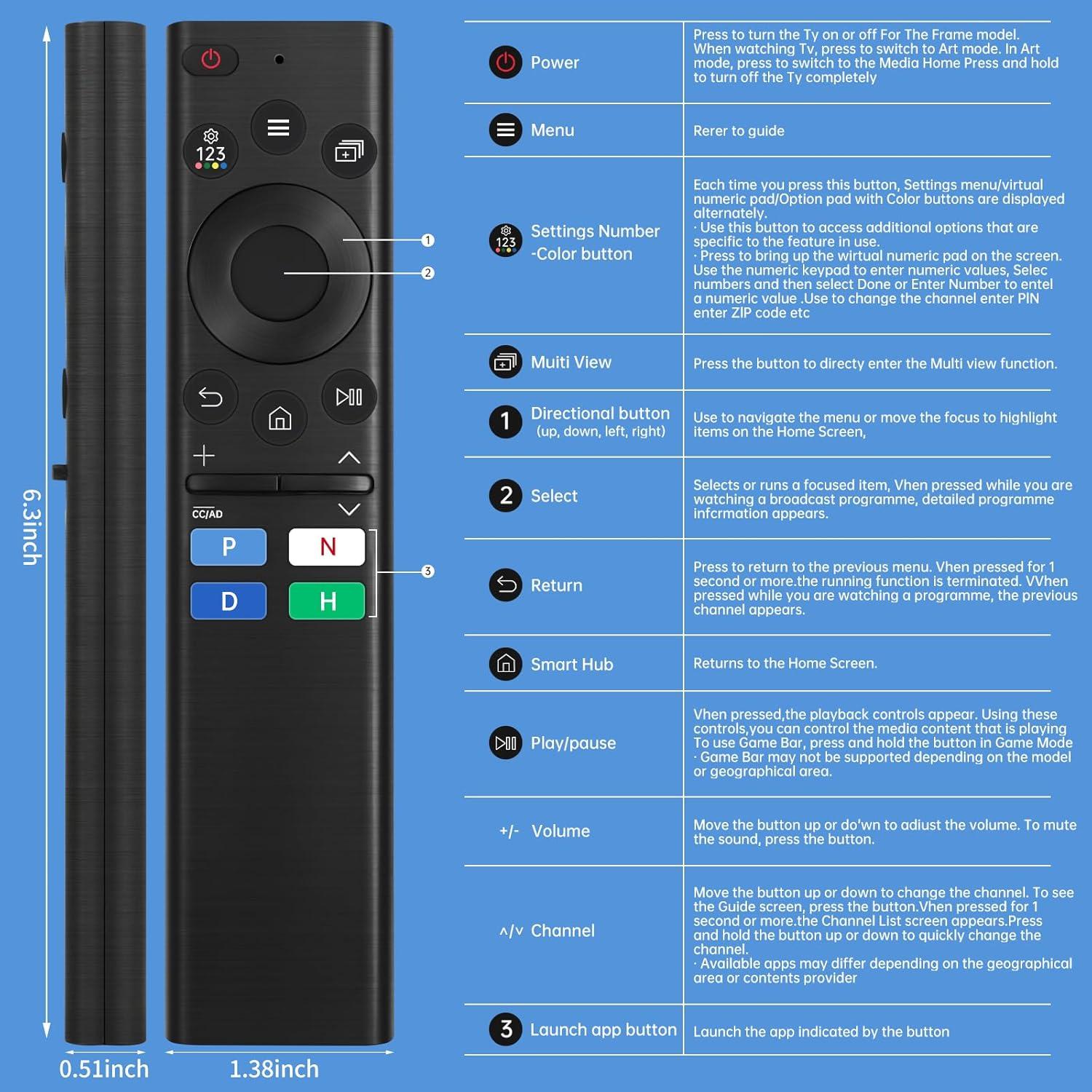 Control Remoto Universal Samsung BN59-01312A para Smart TV
