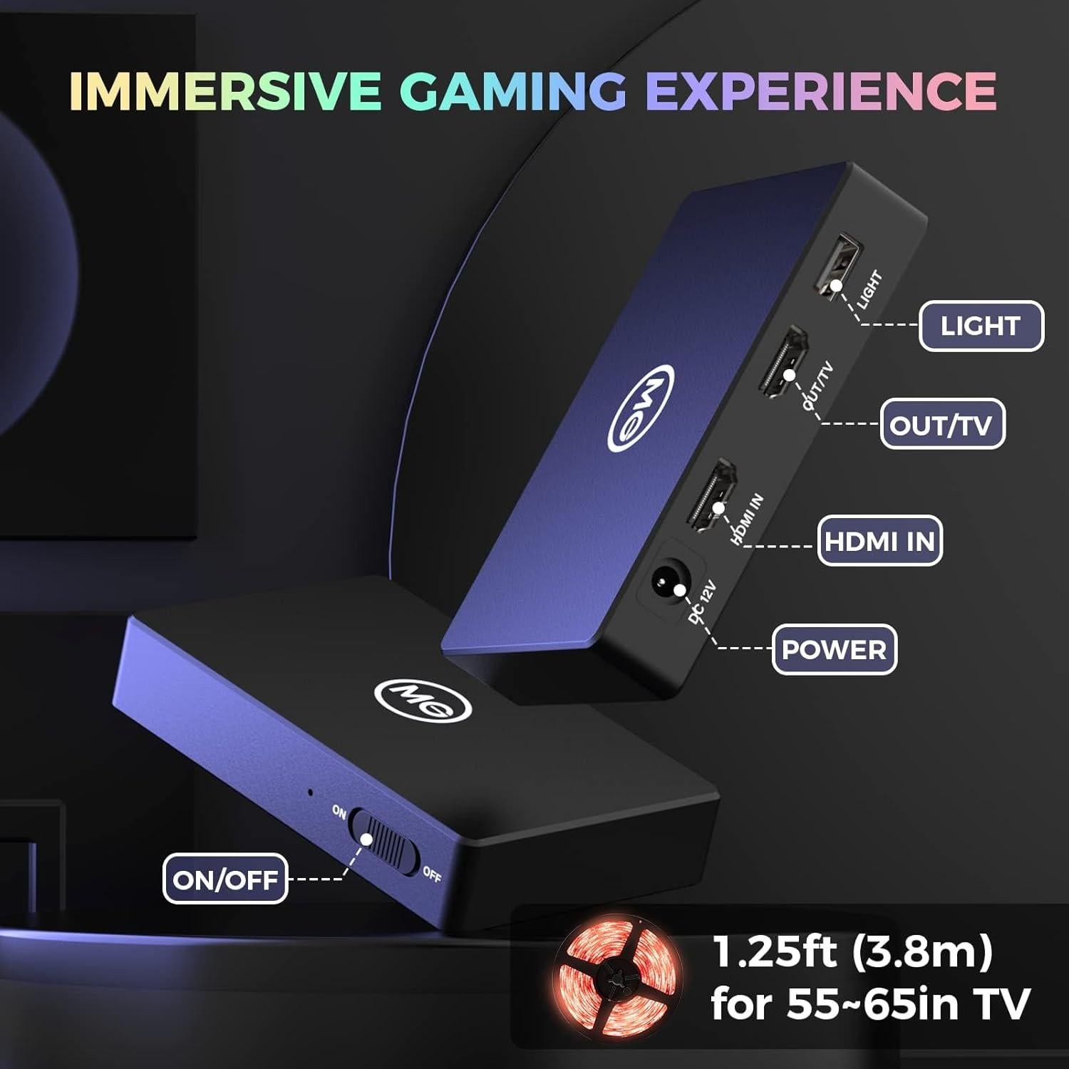 Tira de Luz LED MG 3.81m para TV 55-65" HDMI Sincronización