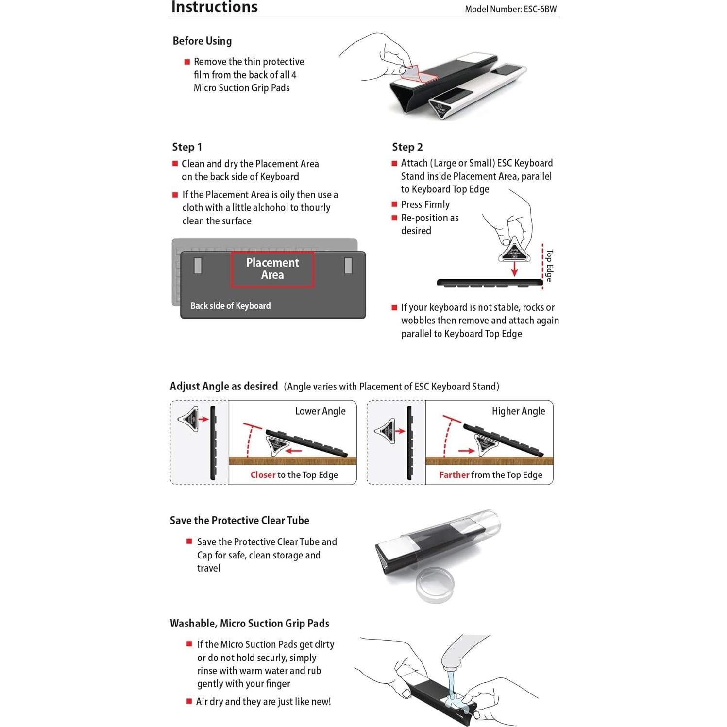 Soporte para teclado ESC GPG2 ergonómico 2 tamaños