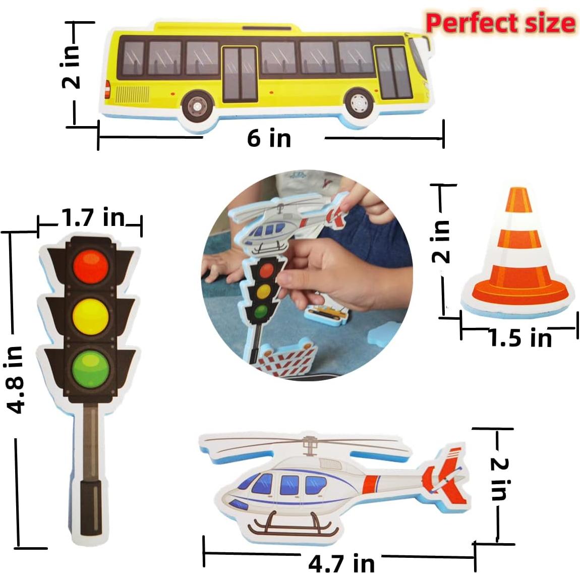 Juguetes de Baño de Espuma Seeding - 29 Piezas Vehículos