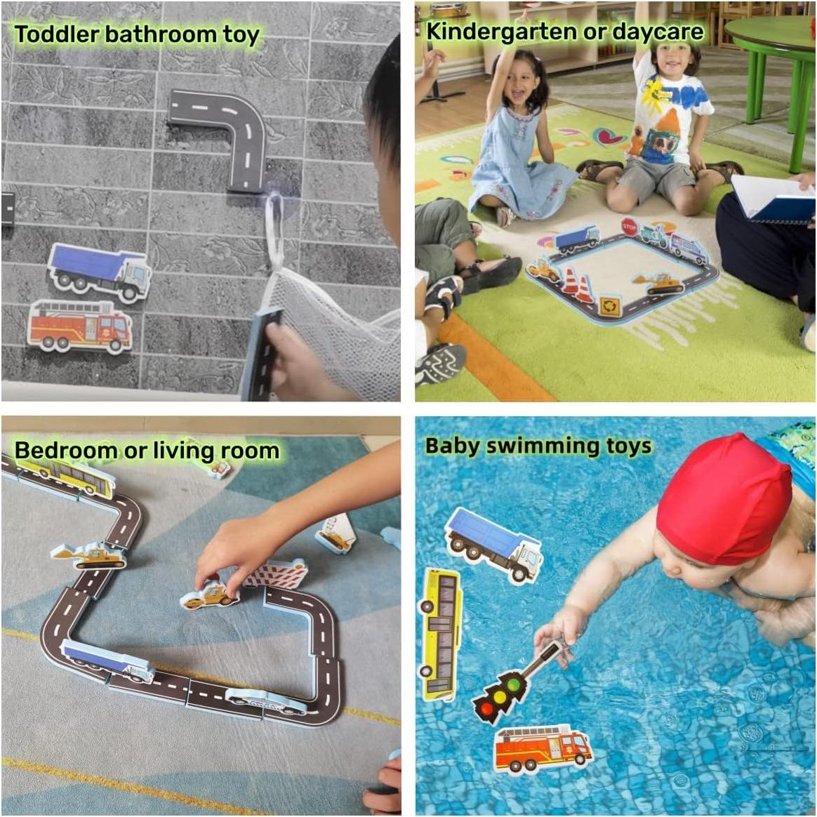 Juguetes de Baño de Espuma Seeding - 29 Piezas Vehículos