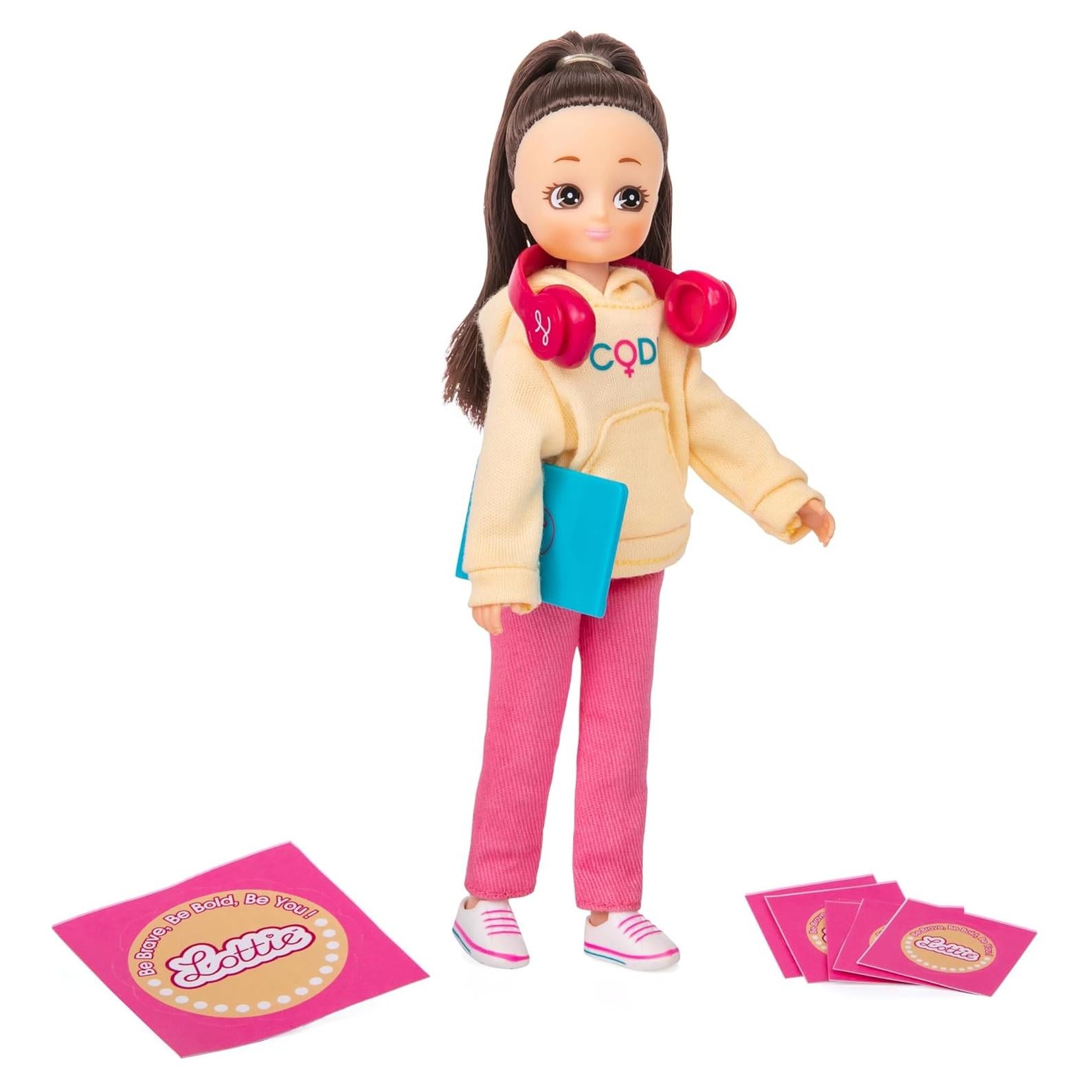 Muñeca Lottie Coder Girl con Laptop y Accesorios STEM