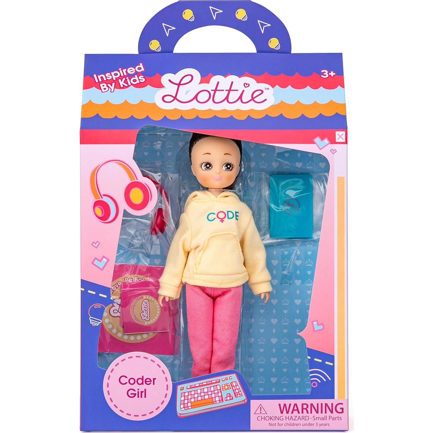 Muñeca Lottie Coder Girl con Laptop y Accesorios STEM