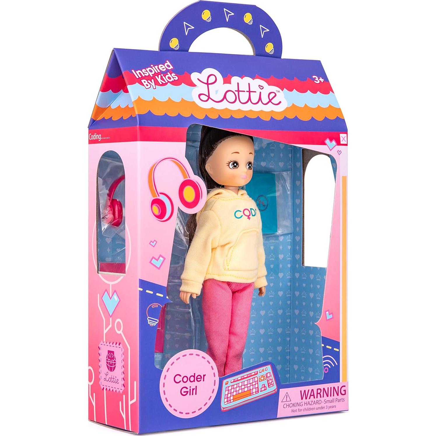 Muñeca Lottie Coder Girl con Laptop y Accesorios STEM