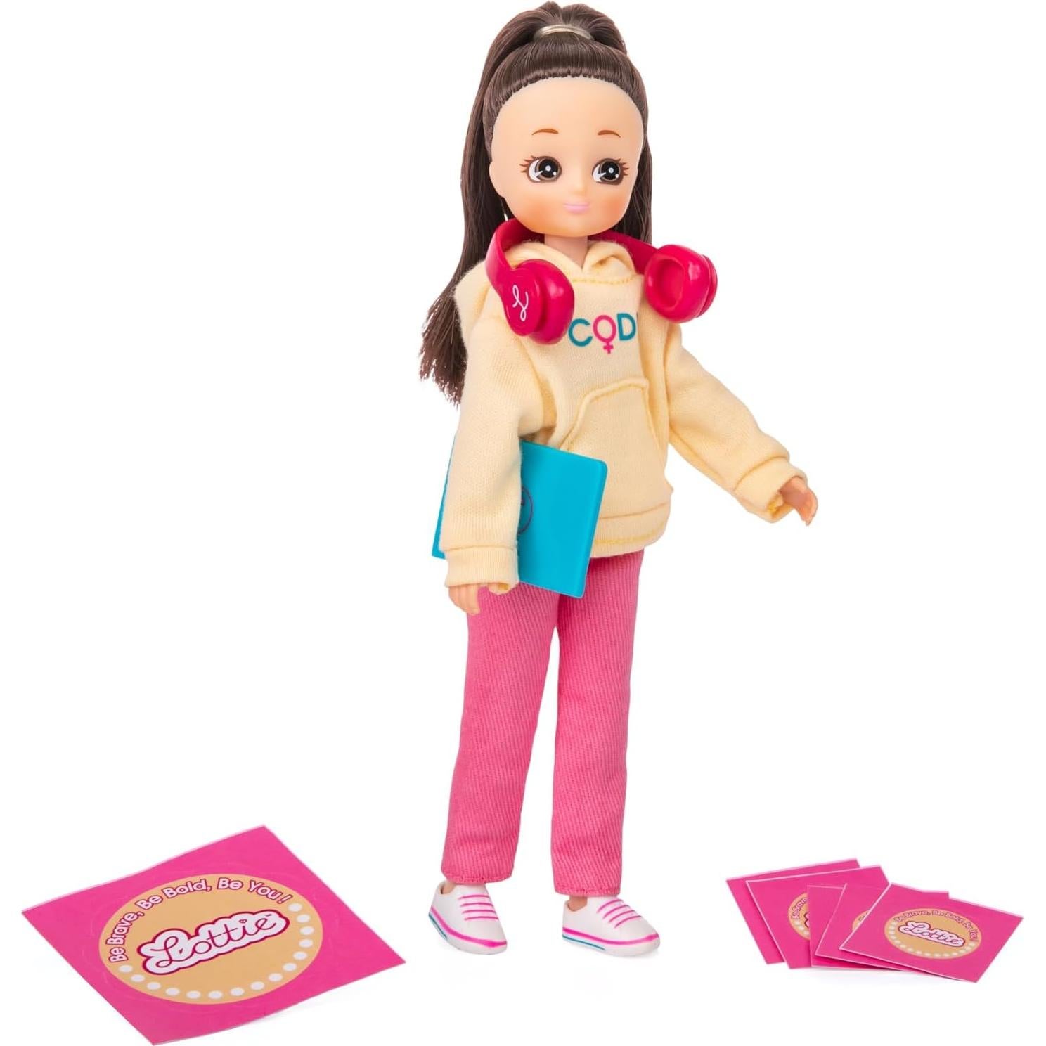 Muñeca Lottie Coder Girl con Laptop y Accesorios STEM
