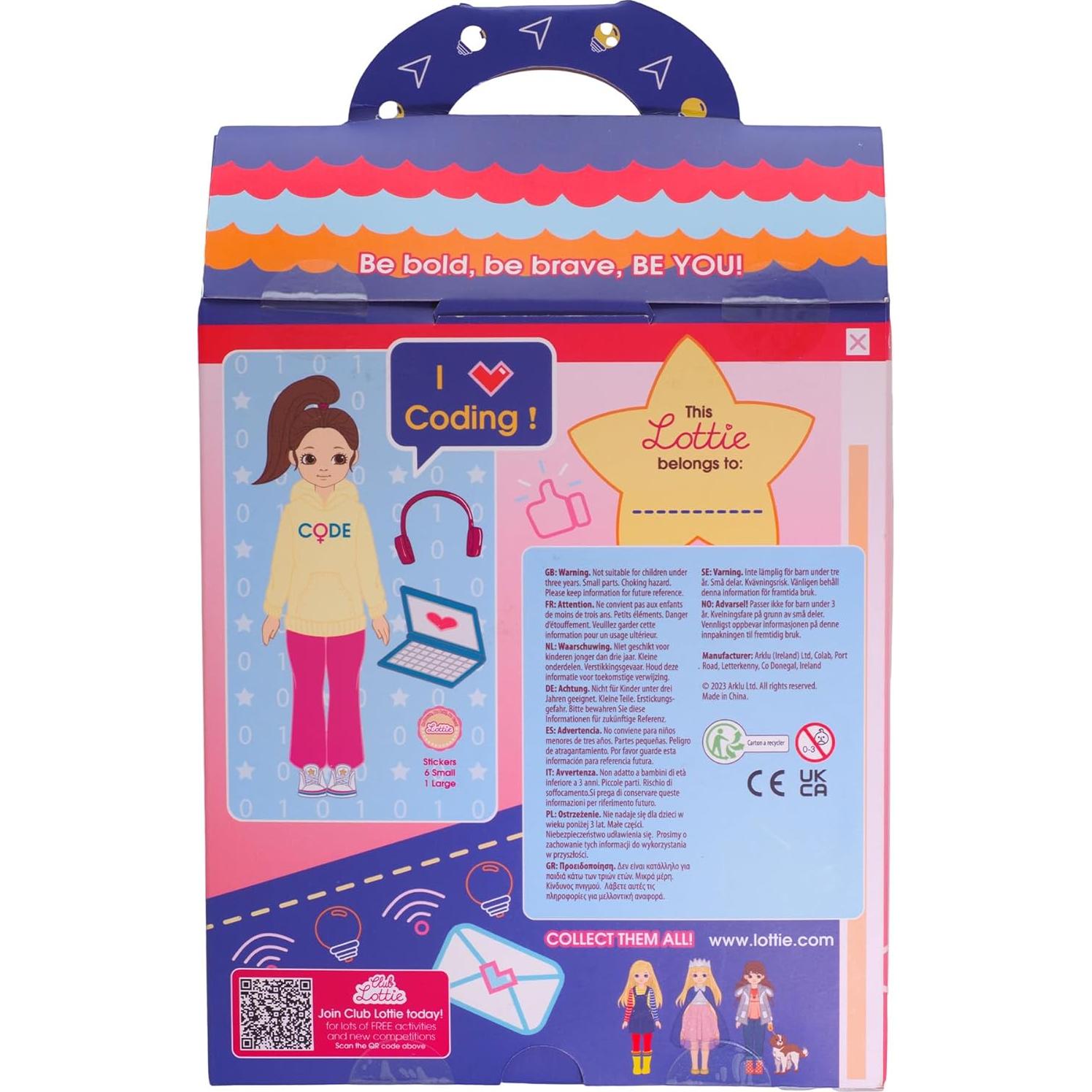 Muñeca Lottie Coder Girl con Laptop y Accesorios STEM