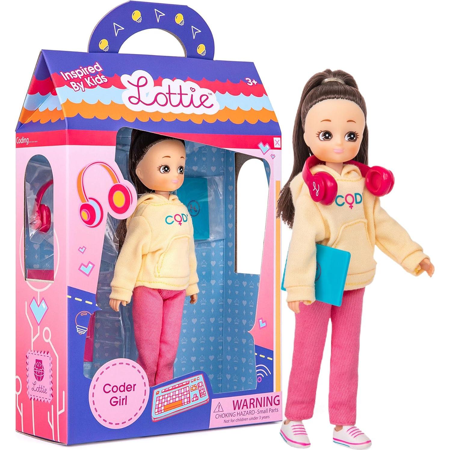 Muñeca Lottie Coder Girl con Laptop y Accesorios STEM