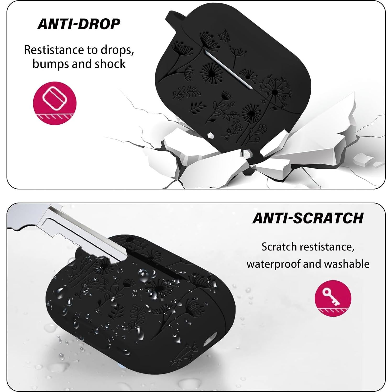 Funda de Silicona AIIEKZ para AirPods Pro 2 con Llavero