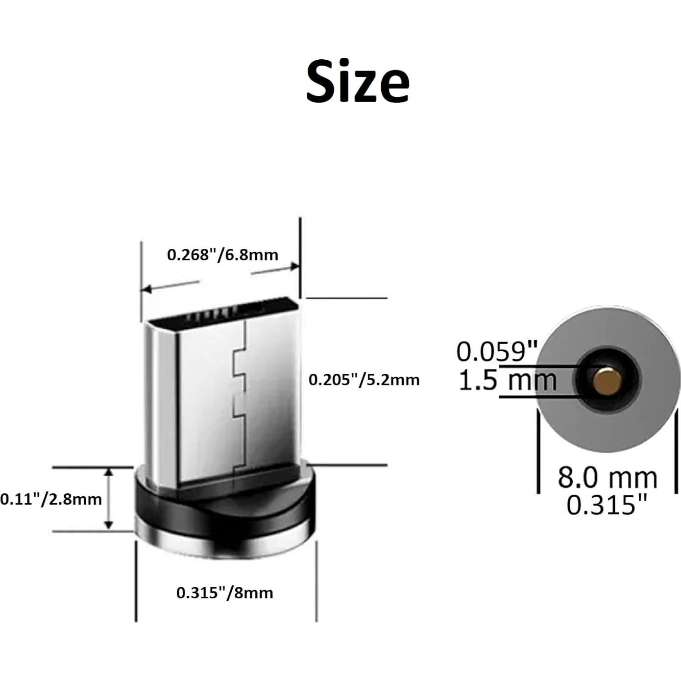 10 Piezas Puntas de Conector Magnético Boffdock Micro USB