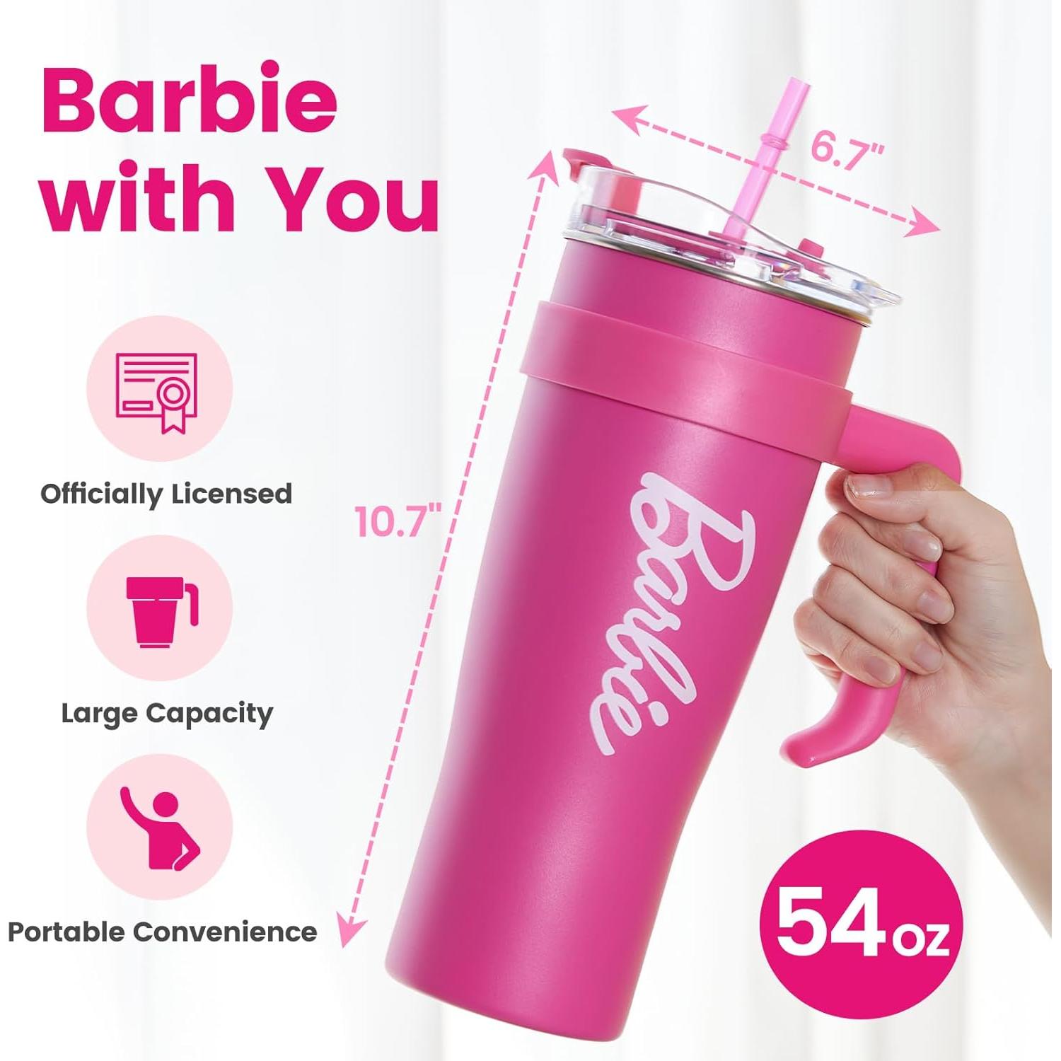 Taza de Acero Inoxidable MINISO Barbie 1600 mL Rosa