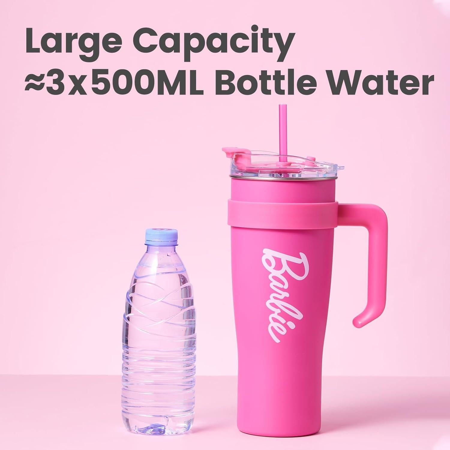 Taza de Acero Inoxidable MINISO Barbie 1600 mL Rosa