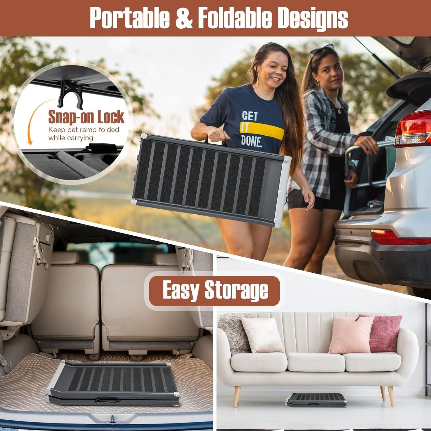 Rampa Plegable para Perros Goplus 160 cm Antideslizante 120 kg