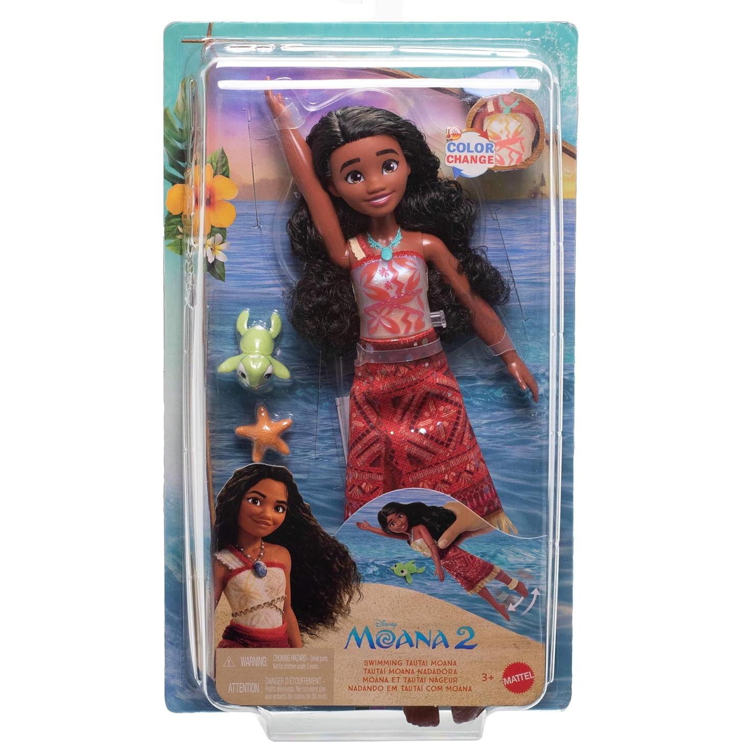 Muñeca Tautai Moana de Mattel Disney 28 cm, Cambia Color