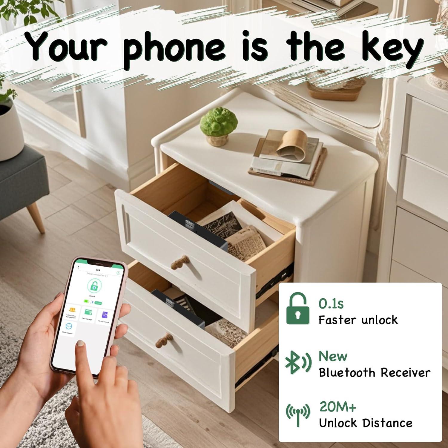 Cerradura Inteligente RFID Dhiedas F5 para Armarios y Cajones