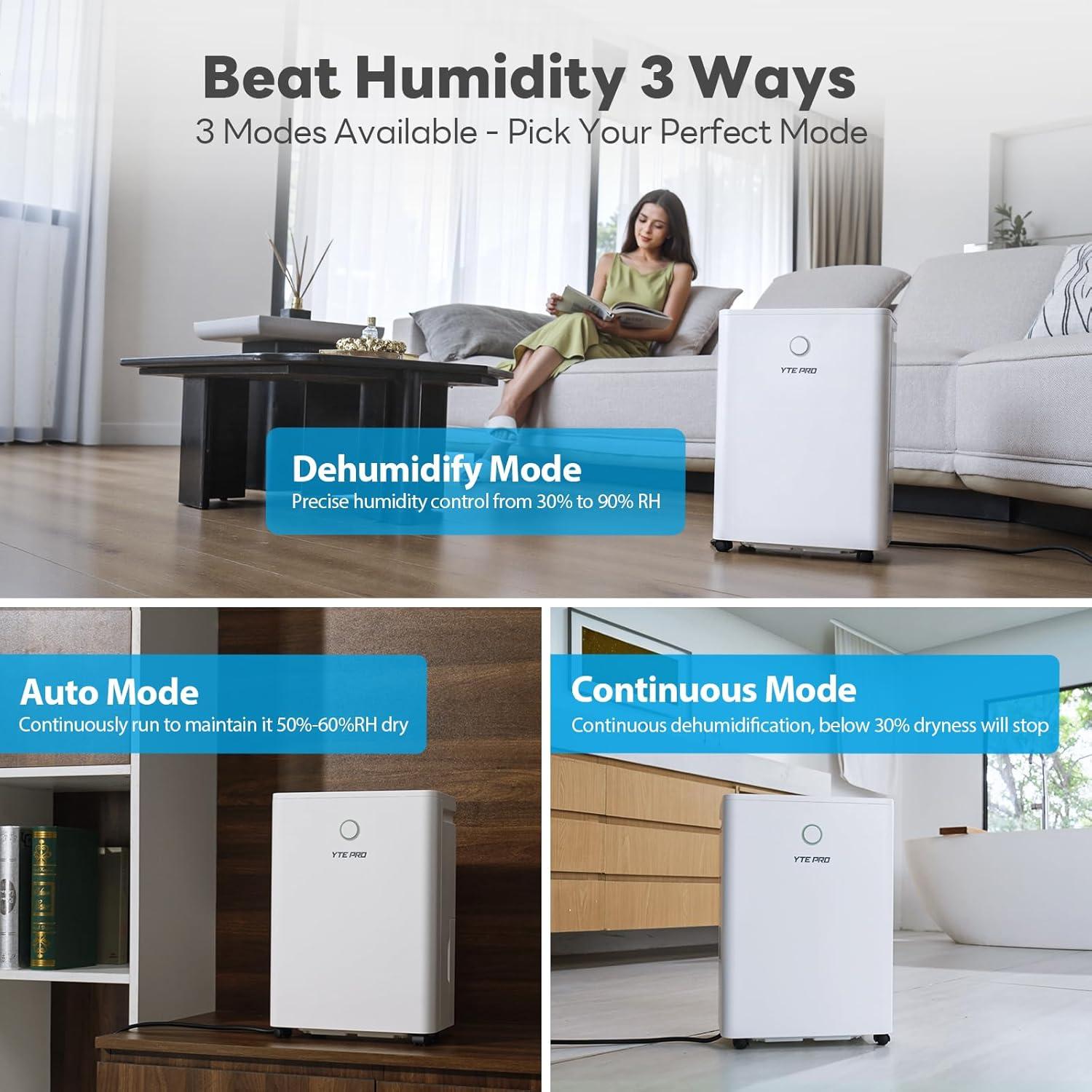 Deshumidificador YTE PRO 12L 30 Pinta 8.16kg Silencioso