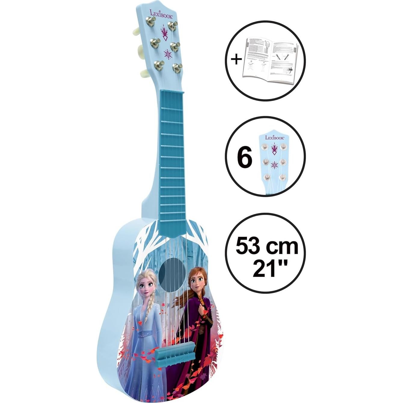 Guitarra Infantil Lexibook Frozen 6 Cuerdas 53cm Azul
