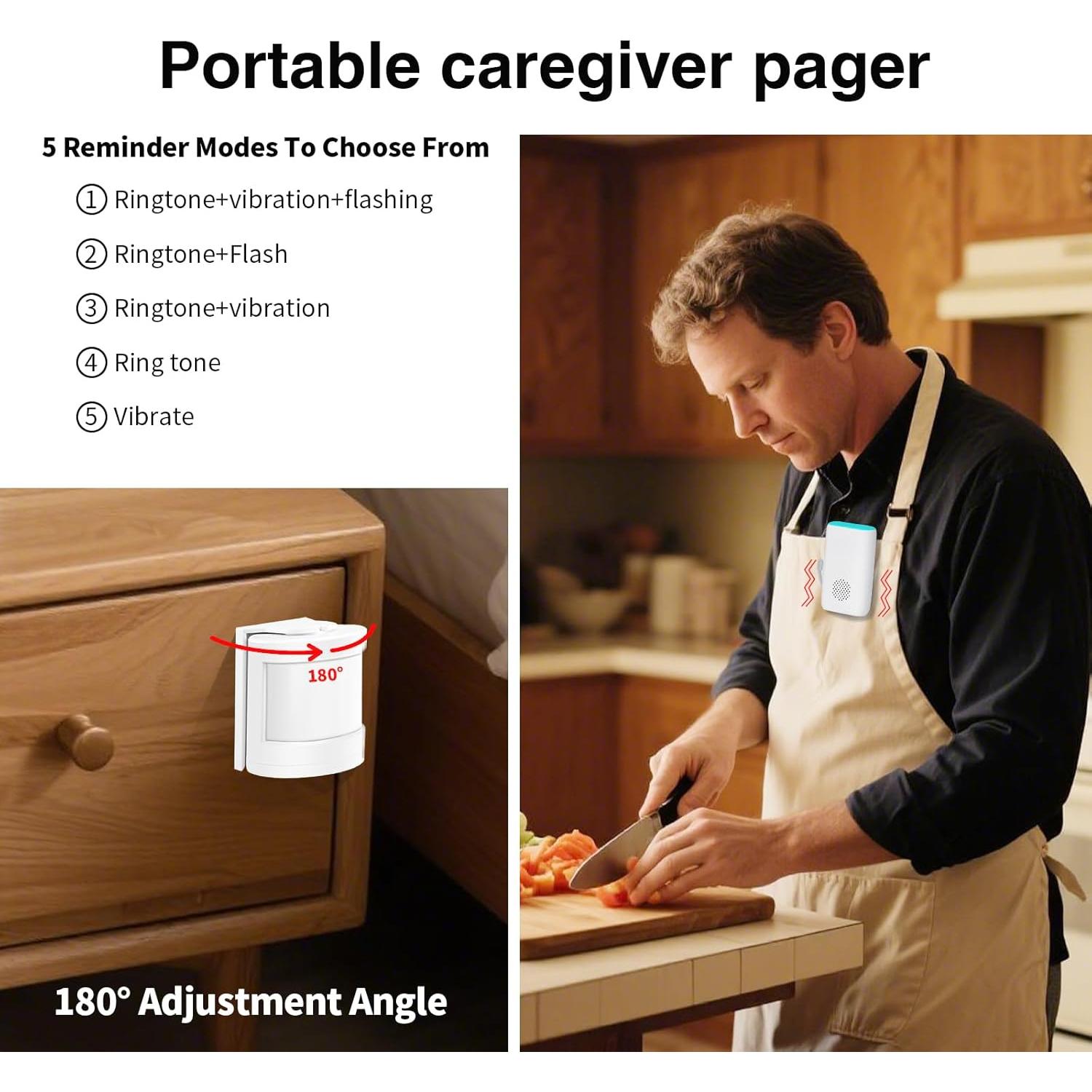 Alarma de Sensor de Cama MERLRR con 58 Melodías y Vibración