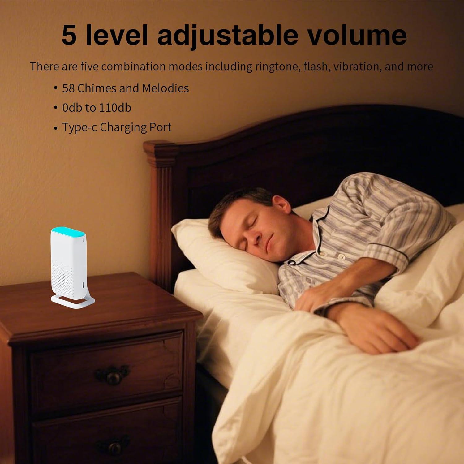 Alarma de Sensor de Cama MERLRR con 58 Melodías y Vibración