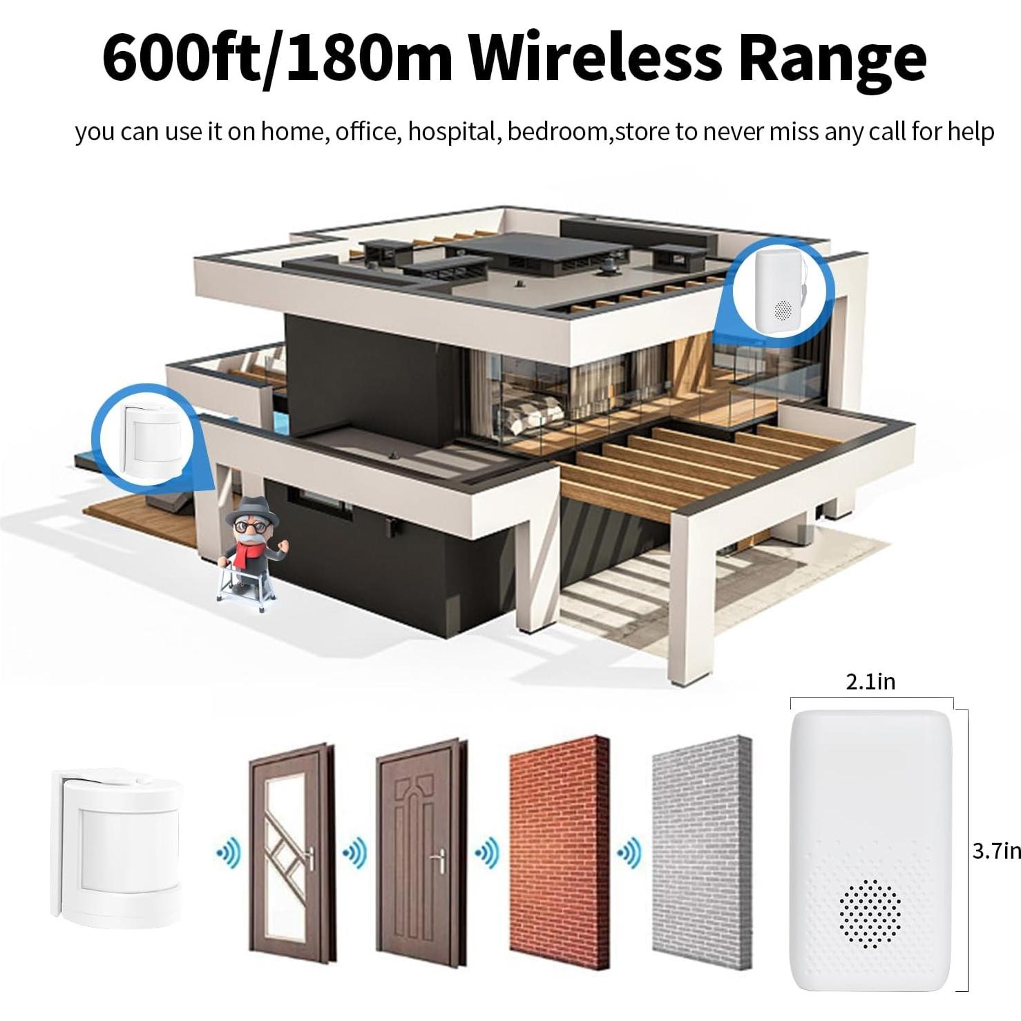 Alarma de Sensor de Cama MERLRR con 58 Melodías y Vibración