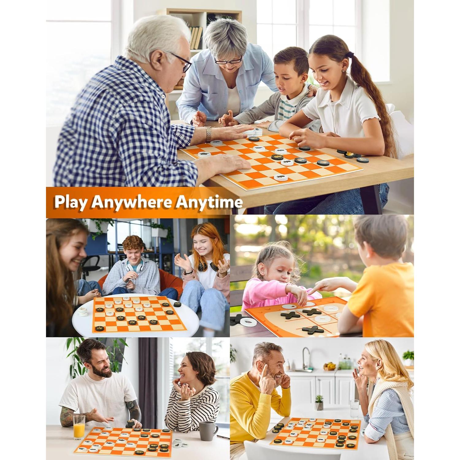 Juego de Mesa Coogam 3 en 1 Ajedrez Damas y Tres en Raya